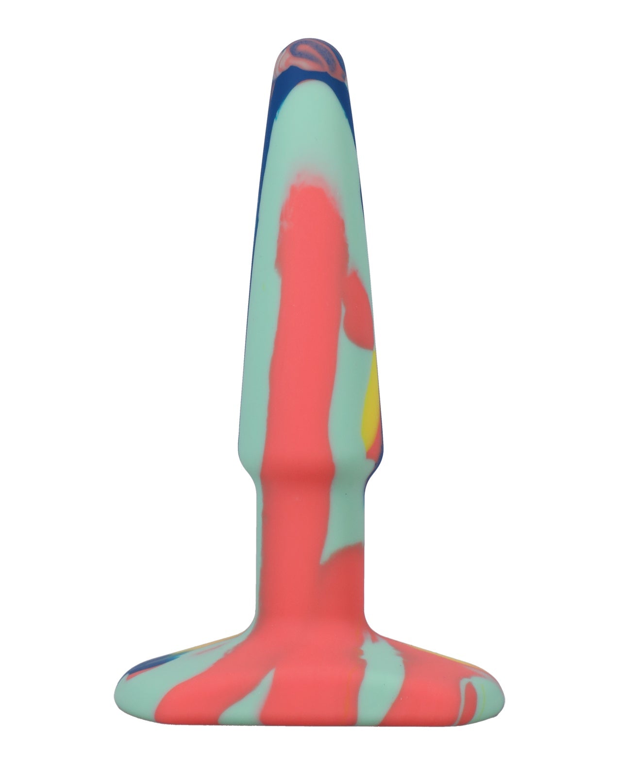 A Play 4" Groovy Silicone Anal Plug - Multicolor/Yellow
