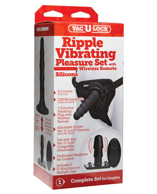 Vac-U-Lock Ripple Vibrating Pleasure Set - Black