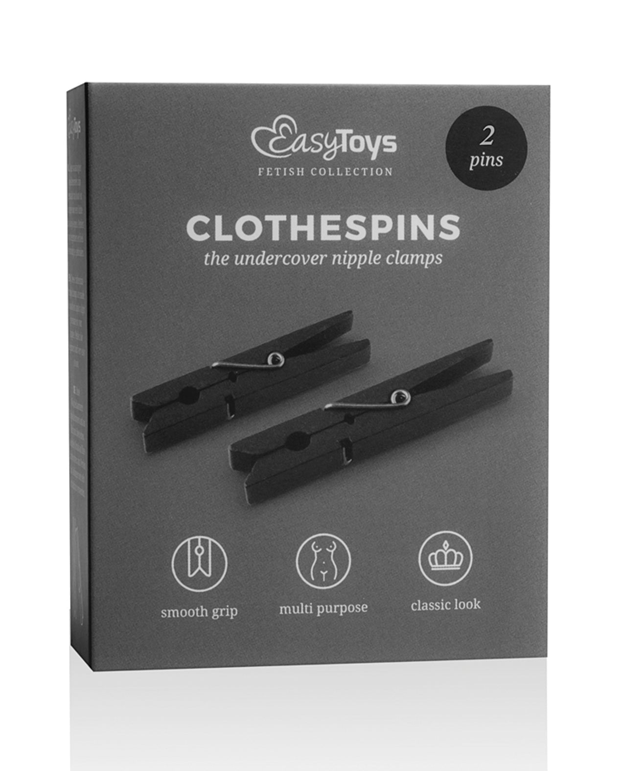Easy Toys Clothes Pin Nipple Clamps - Black