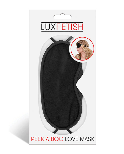 Lux Fetish Peek a Boo Love Mask - Black