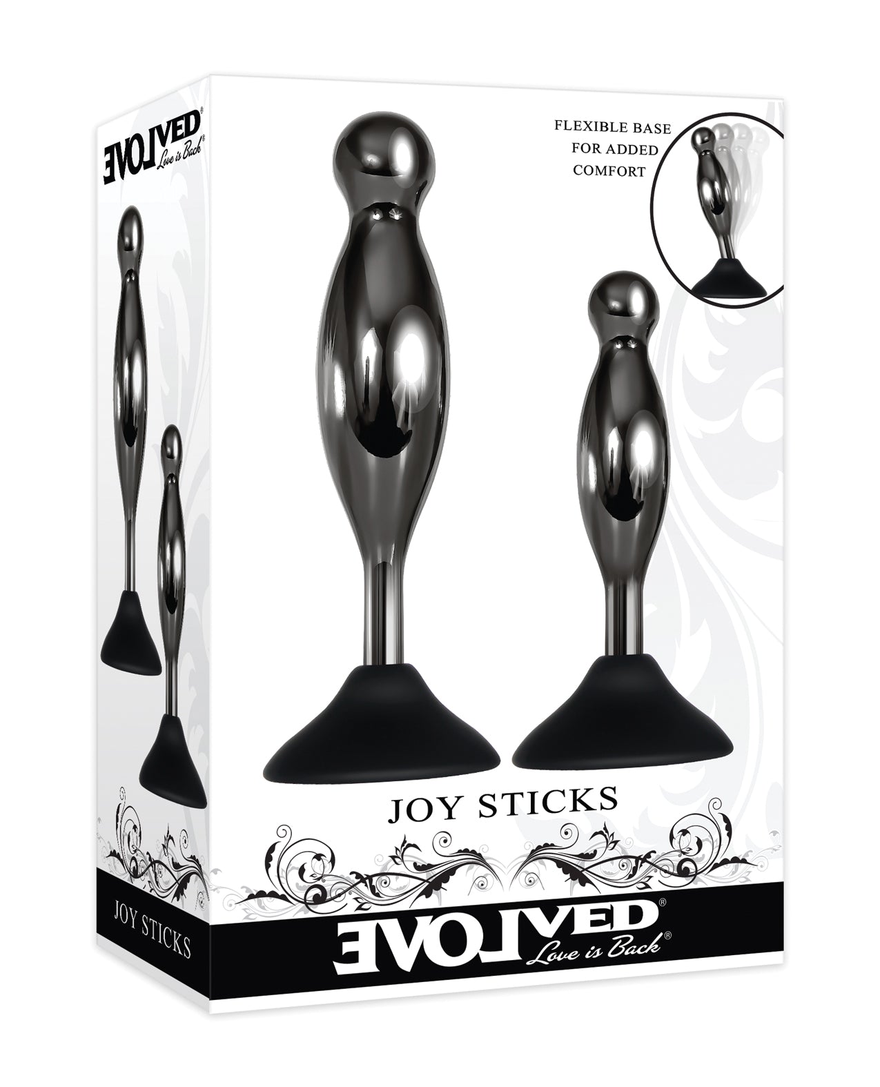 Evolved Joy Sticks 2 pc Plug Set - Black/Chrome