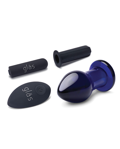 Glas 3.5" Rechargeable Vibrating Butt Plug - Blue