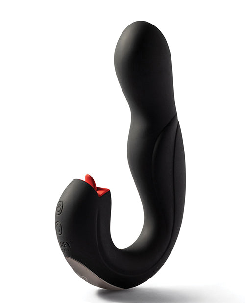 Joi Pro Rotating Head G-Spot Vibrator & Clit Licker w/Remote - Black