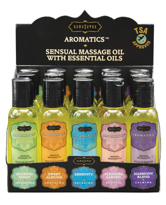 Kama Sutra Aromatics Massage Oil Display - Asst. Scents Display of 15