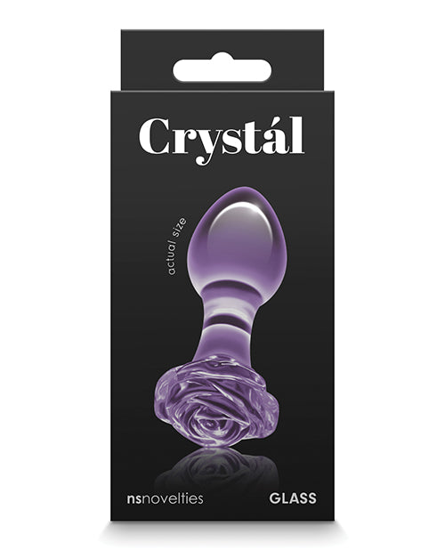 Crystal Rose Butt Plug - Purple