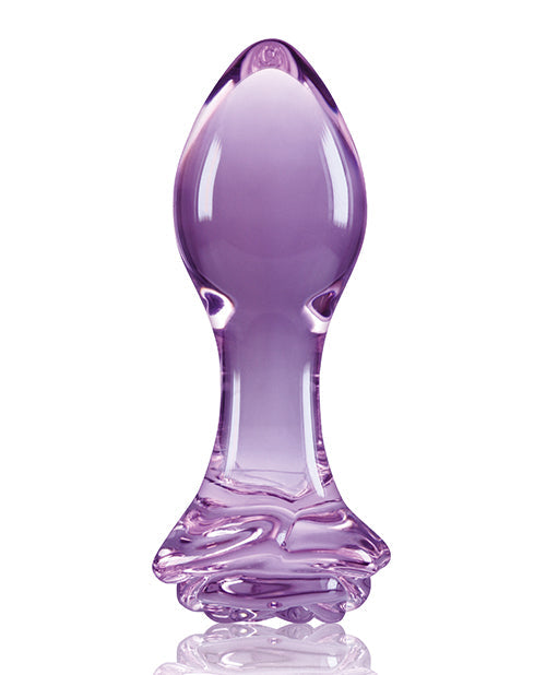 Crystal Rose Butt Plug - Purple