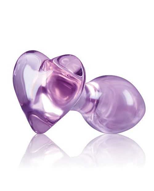 Crystal Heart Butt Plug - Purple