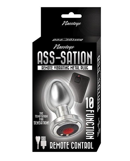 Ass-Sation Remote Vibrating Metal Plug - Silver