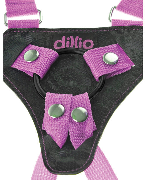 Dillio 7" Strap-On Suspender Harness Set - Pink
