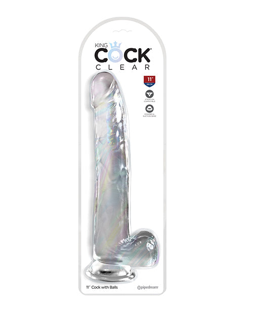 King Cock Clear 11" Cock w/Balls - Clear