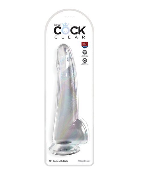 King Cock Clear 10" Cock w/Balls - Clear