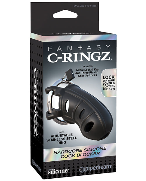 Fantasy C-Ringz Hardcore Silicone Cock Blocker - Black