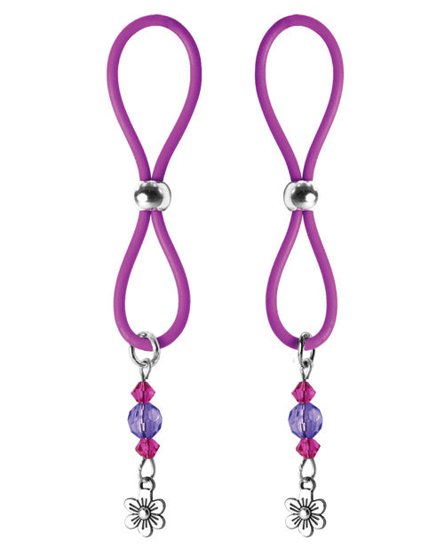 Bijoux de Nip Nipple Halos Flower Charm - Purple