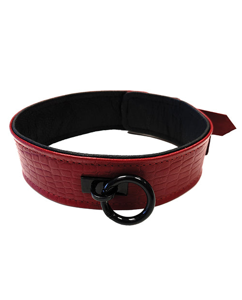 Rouge Plain Leather Collar - Burgundy
