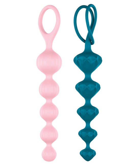 Satisfyer Love Beads Soft Silicone Beads - Blue & Pink