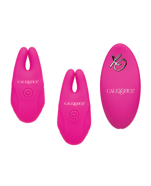 Silicone Nipple Clamps w/Remote - Pink