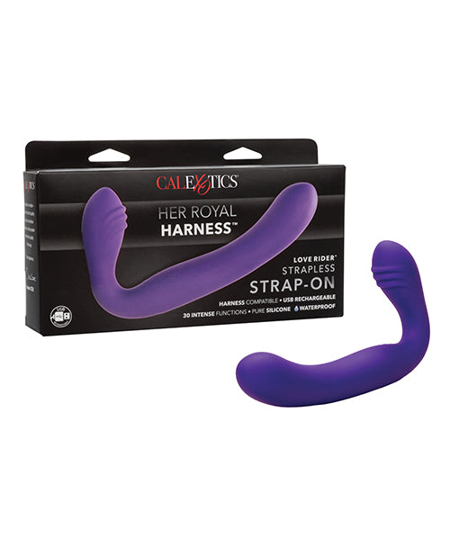 Love Rider Rechargeable Strapless Strap On - Purple