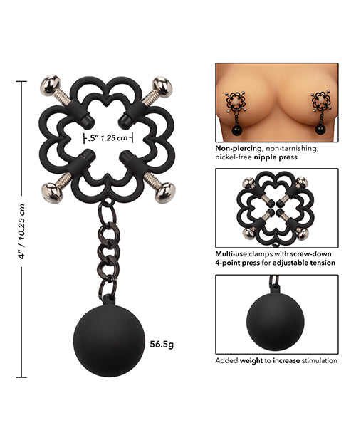 Nipple Grips Power Grip 4 Point Weighted Nipple Press - Black
