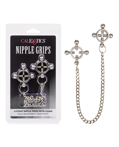 Nipple Grips 4-Point Nipple Press w/Chain - Silver