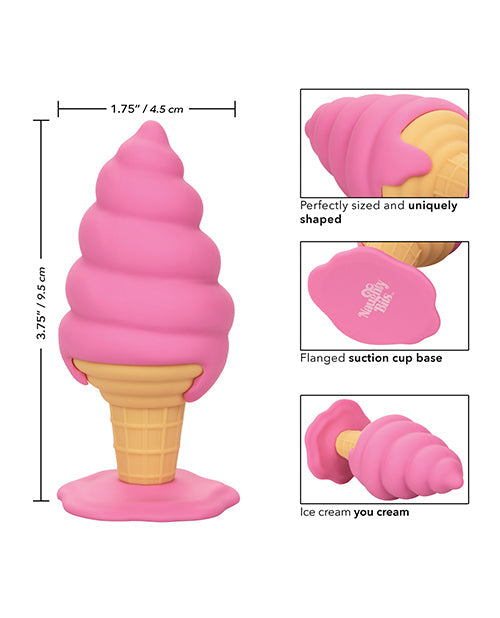 Naughty Bits Yum Bum Ice Cream Cone Butt Plug - Pink