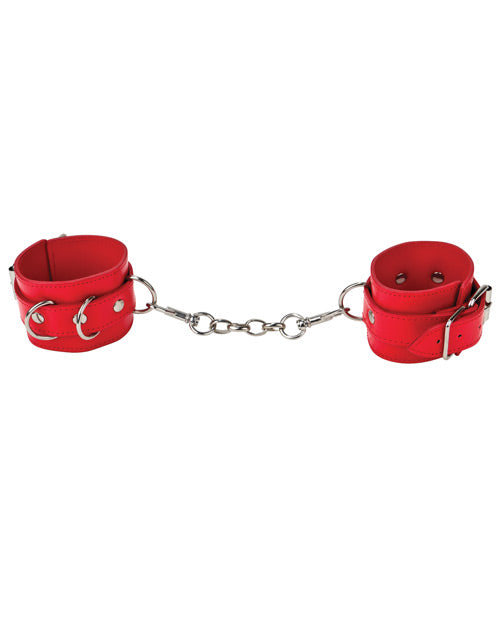 Shots Ouch Leather Cuffs - Red