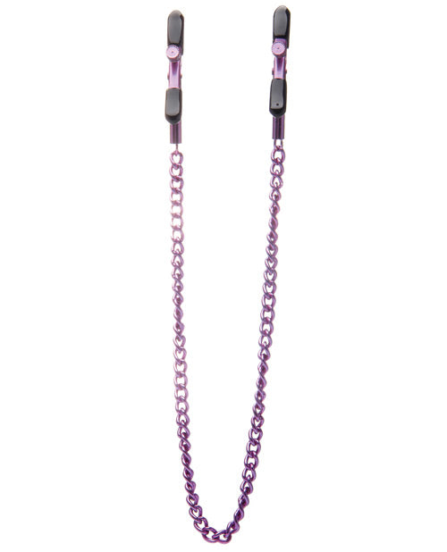 Shots Ouch Adjustable Nipple Clamps w/Chain - Purple