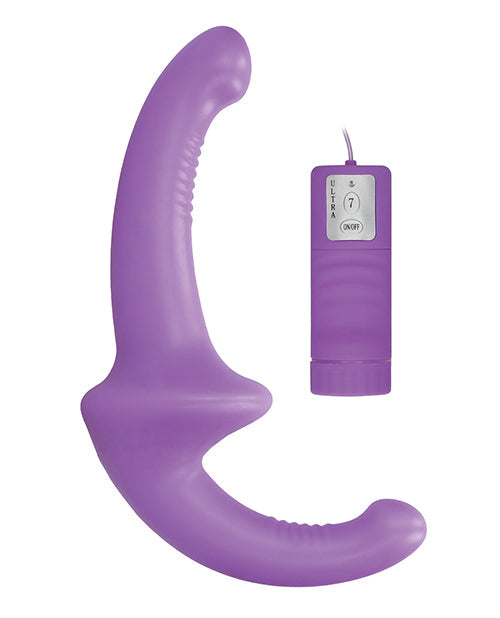 Shots Ouch Vibrating Silicone Strapless Strap On w/Controller - Purple
