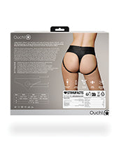 Shots Ouch Vibrating Strap On Thong w/Removable Rear Straps - Black XS/S
