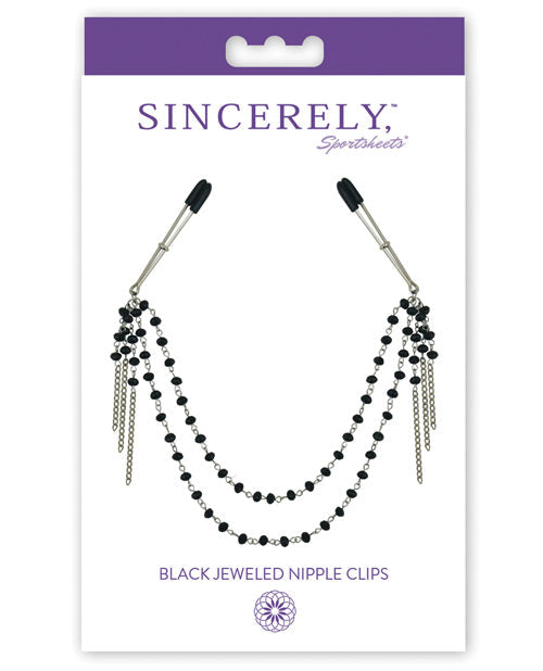 Sincerely Black Jeweled Nipple Clips
