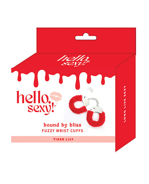 Hello Sexy! Bound By Bliss Fuzzy Wrist Cuffs - Tiger Lily