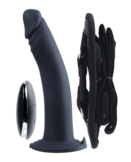 VeDO Diki Rechargeable Vibrating Dildo w/Harness - Just Black