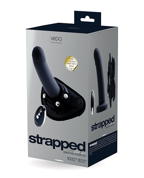 VeDO Strapped Rechargeable Vibrating Strap On - Just Black