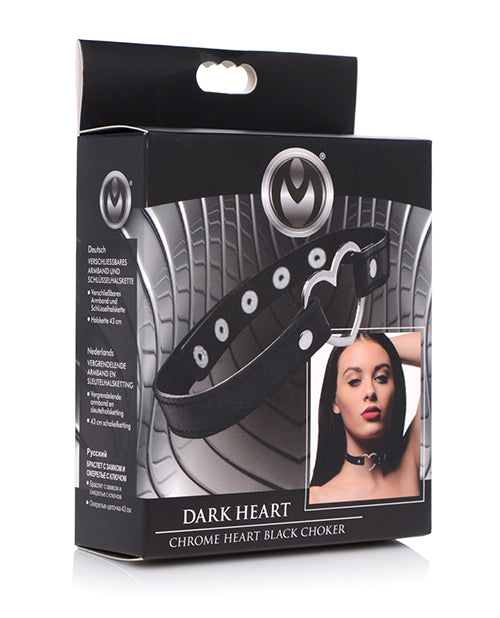 Master Series Dark Heart Chrome Heart Choker - Black