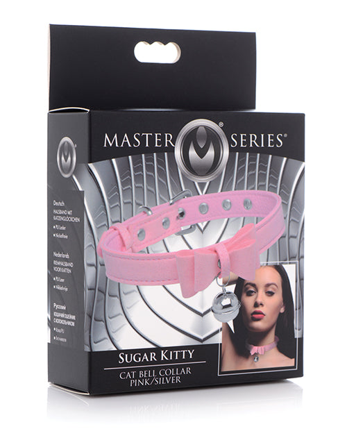 Master Series Golden Kitty Cat Bell Collar - Pink/Silver