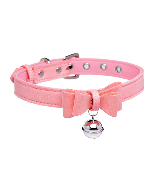 Master Series Golden Kitty Cat Bell Collar - Pink/Silver