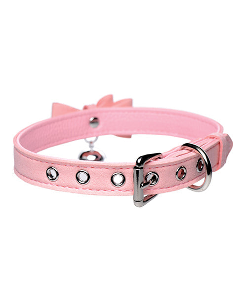 Master Series Golden Kitty Cat Bell Collar - Pink/Silver