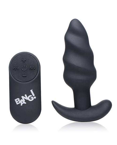 Bang! Vibrating Butt Plug w/Remote Control - Black