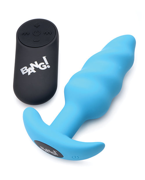 Bang! Vibrating Butt Plug w/Remote Control - Blue