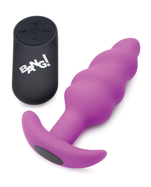 Bang! Vibrating Butt Plug w/Remote Control - Purple