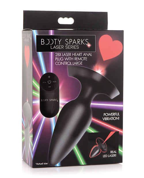 Booty Sparks Laser Heart Anal Plug w/Remote - Large