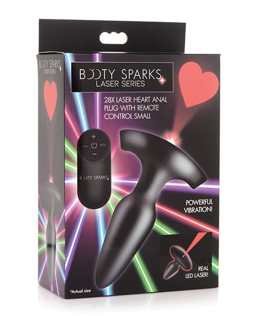 Booty Sparks Laser Heart Anal Plug w/Remote - Small
