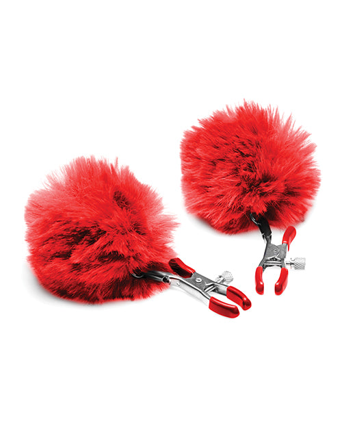 Charmed Pom Pom Nipple Clamps - Red